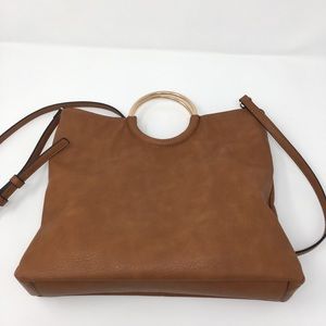 Lauren Conrad Leather ShoulderBag w/Metal Ring Top